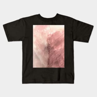 ART BLUSH PINK ROSE CORAL MARBLE DECO GEOMETRIC ABSTRACT DESIGN Kids T-Shirt